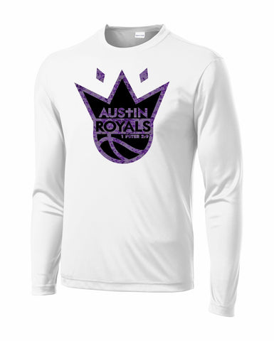 Austin Royals 2023 PURPLE DIGICAMO LOGO WHITE LS PERFORMANCE TEE