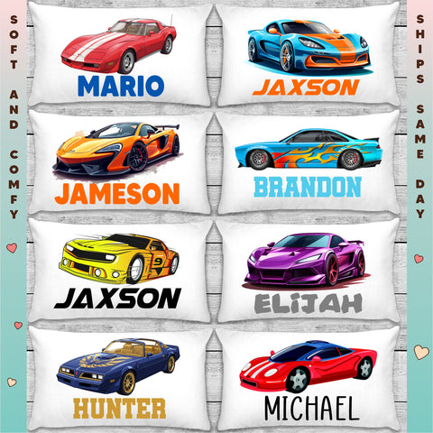 Race Car Personalized Pillowcases