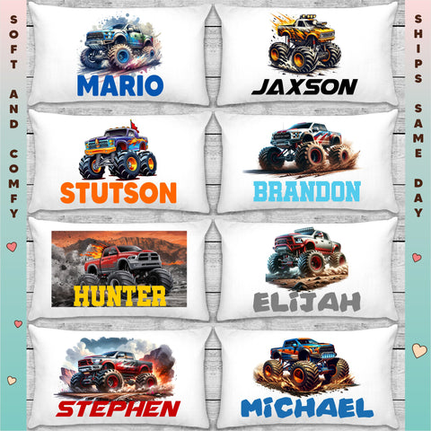 Monster Truck Personalized Pillowcases