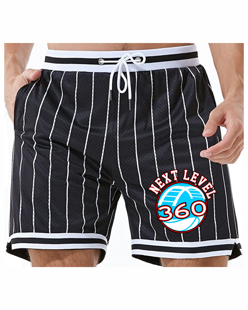 NEXT LEVEL 2023 BLACK STRIPES RETRO PERFORMANCE SHORTS