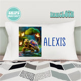 Personalized Turtle in Forest Pillowcase