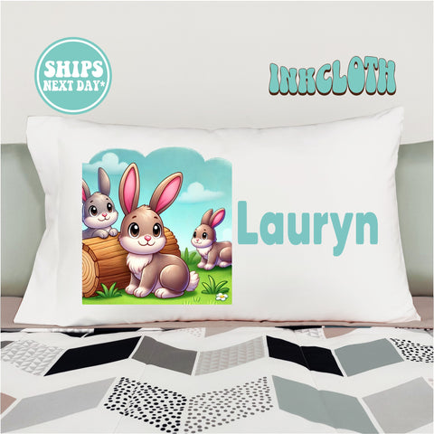 Personalized Bunnies Pillowcase