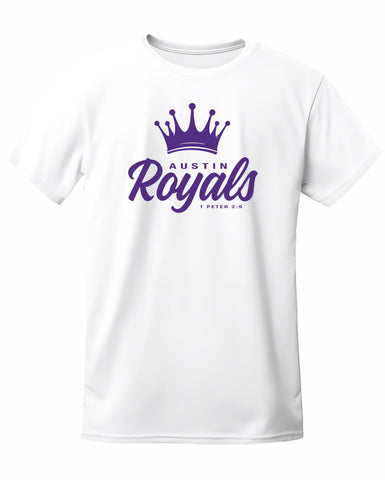 Austin Royals 2025 WHITE SHORT SLEEVE PERFORMANCE TEE