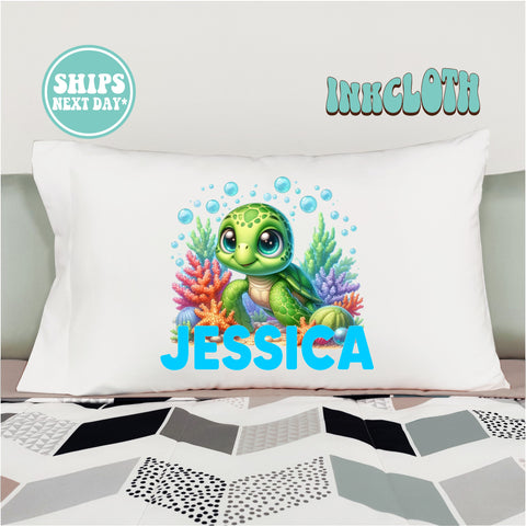 Personalized Baby Sea Turtle Pillowcase
