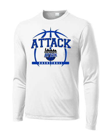 CENTEX 2023 BBALL LINES WHITE LS PERFORMANCE TEE