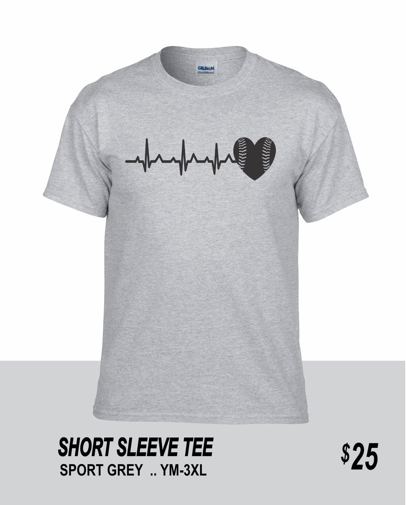 Baseball SS Baseball Heartbeat Tee